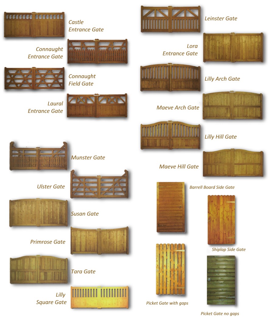 Castle, Connaught, Laural, Lora & Leinster Entrance, Connaught Field, Lilly & Maeve Arch, Lilly & Maeve Hill, Munster, Ulster, Susan, Primrose, Tara, Lilly Square, Side, Picket with/without gaps, Barrell Board & Shiplap Side Gates, Donald Murphy, Ireland Castle, Connaught, Laural, Lora & Leinster Entrance, Connaught Field, Lilly & Maeve Arch, Lilly & Maeve Hill, Munster, Ulster, Susan, Primrose, Tara, Lilly Square, Side, Picket with/without gaps, Barrell Board & Shiplap Side Gates, Donald Murphy, Ireland